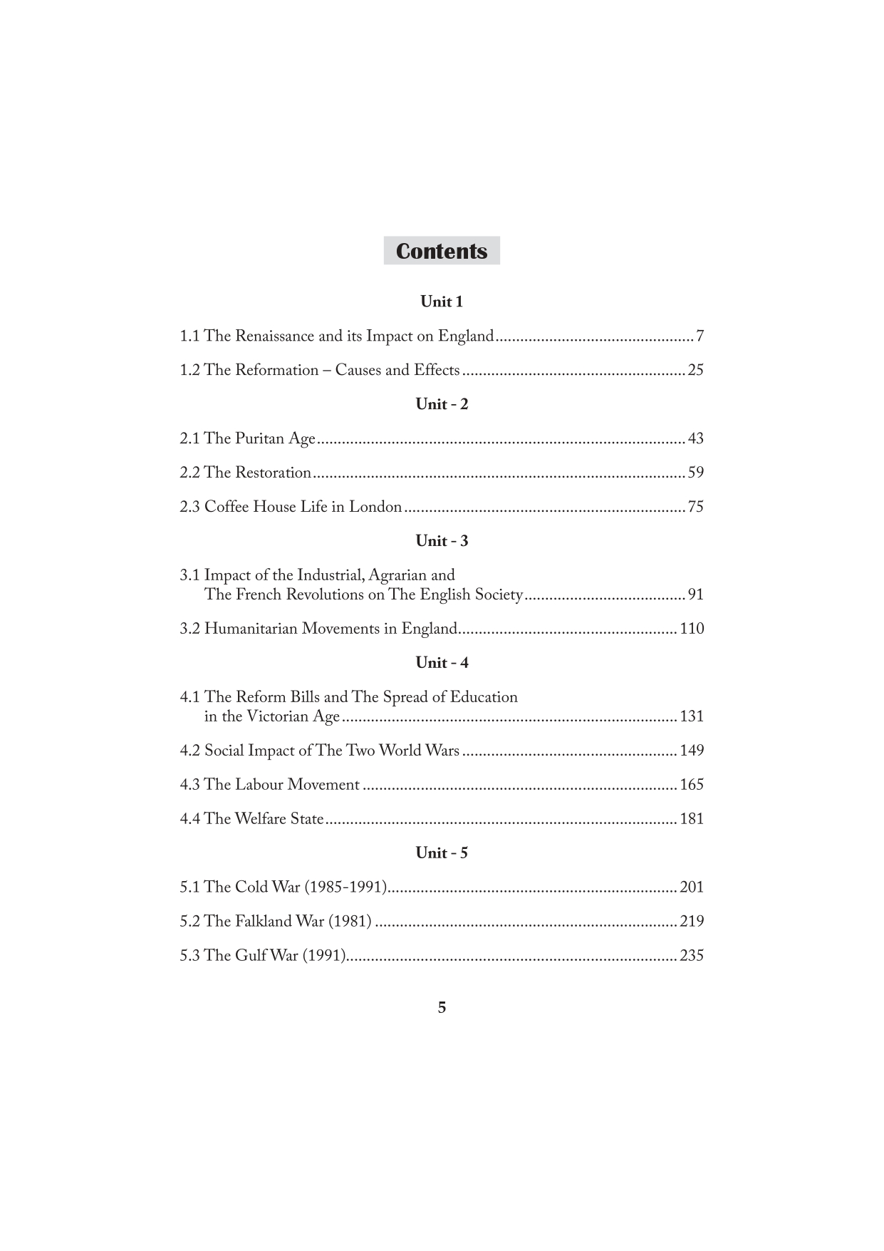Social History of England - UG - Sem 1 - Alagappa University
