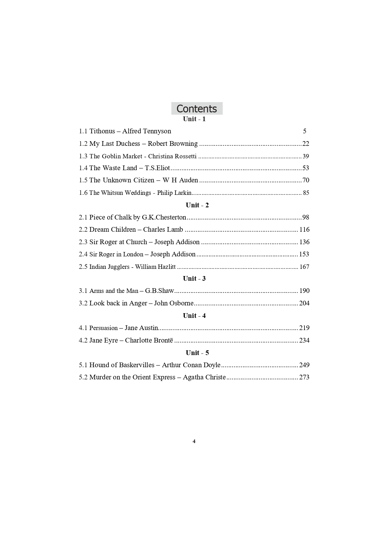 British Literature - UG - Sem 3 - M S University