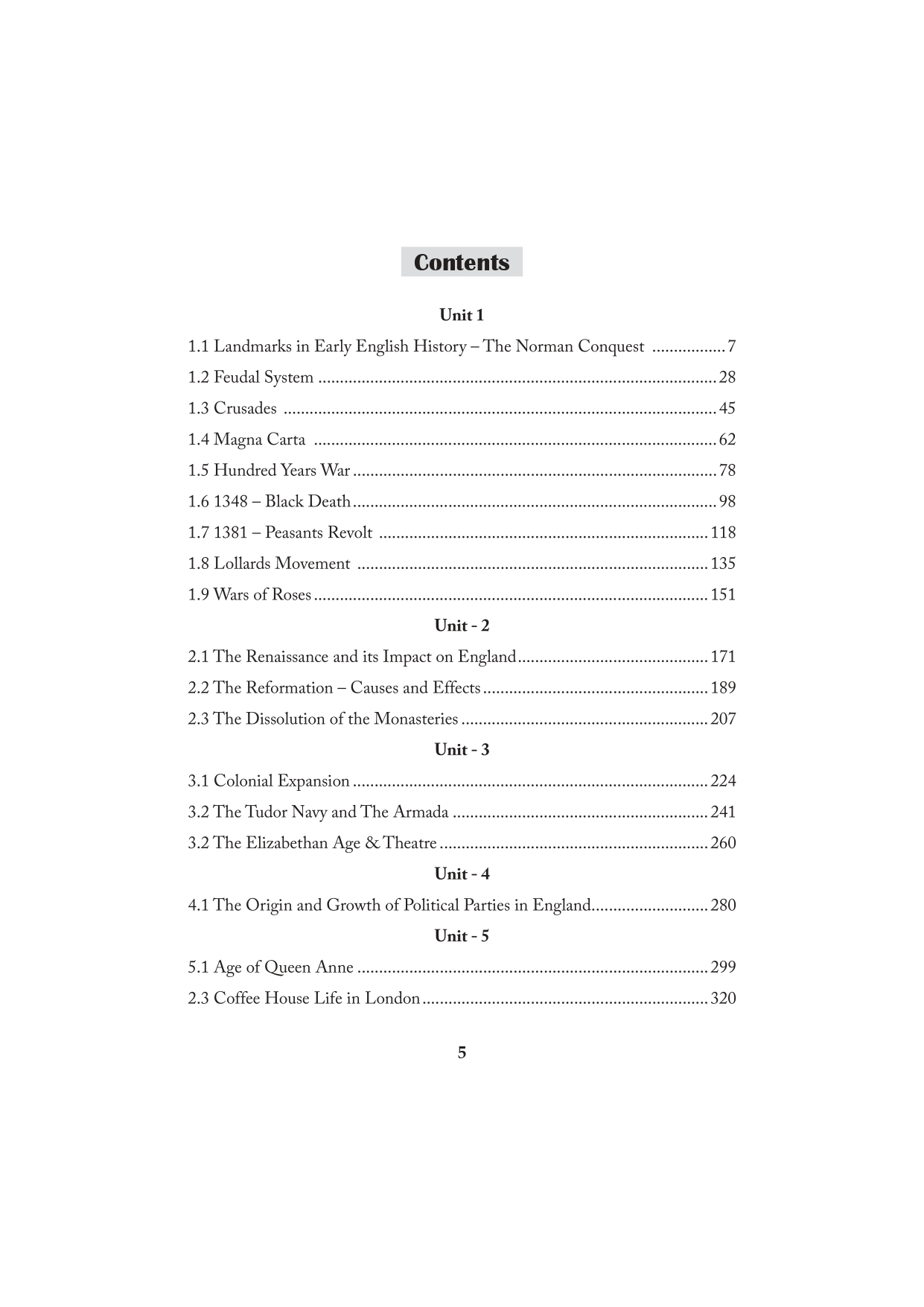Social History of England - UG - Sem 1 - Thiruvalluvar University