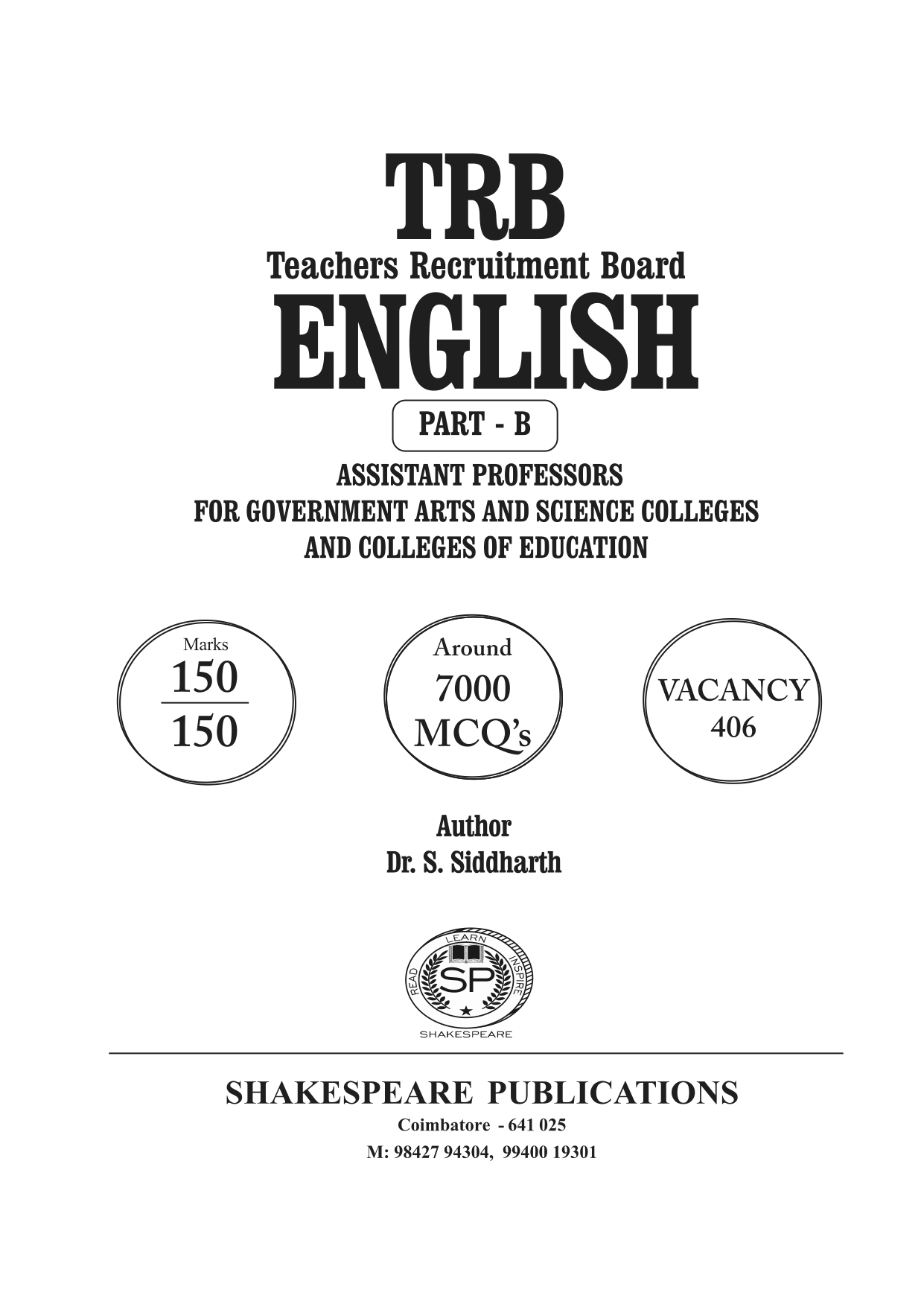 TRB ENGLISH - PAPER 1- PART B - ASSISTANT PROFESSORS