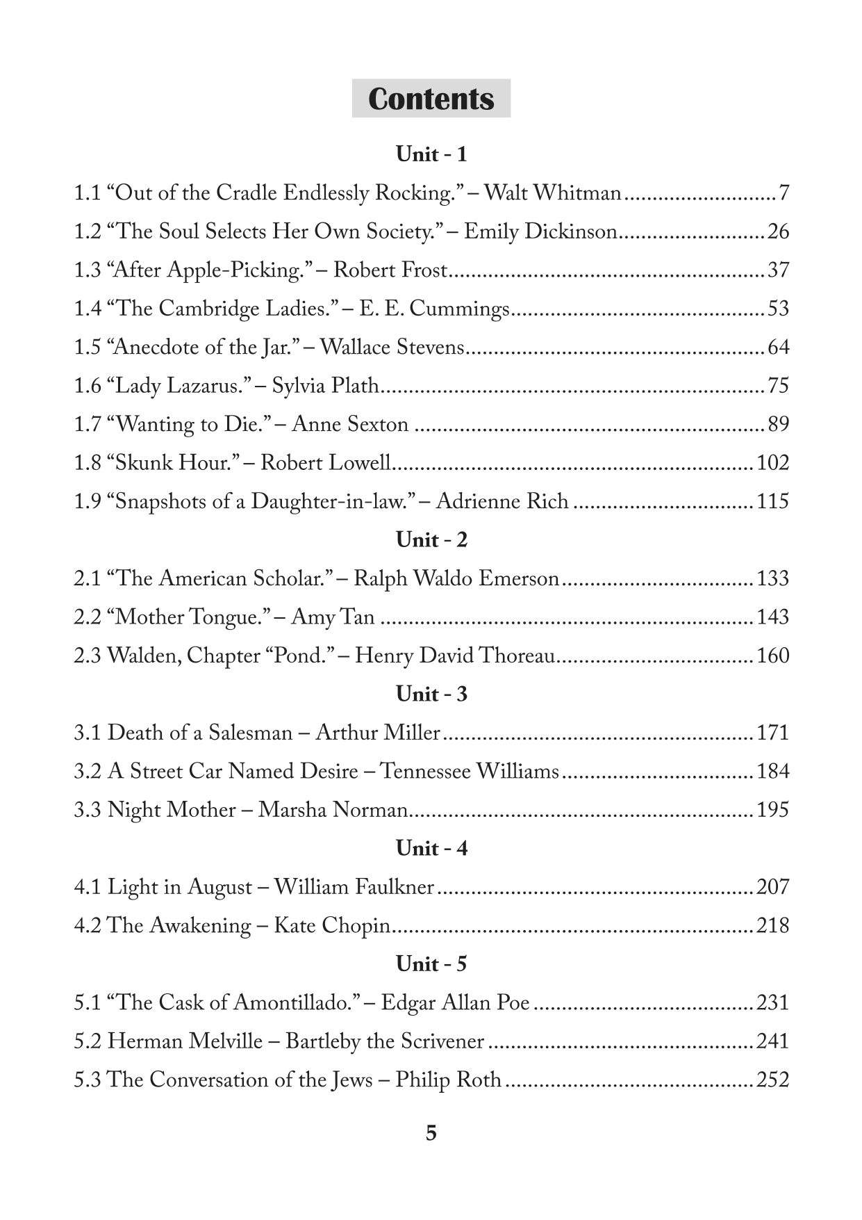 American Literature - PG - Sem 2 - TVU -MSU and MKU