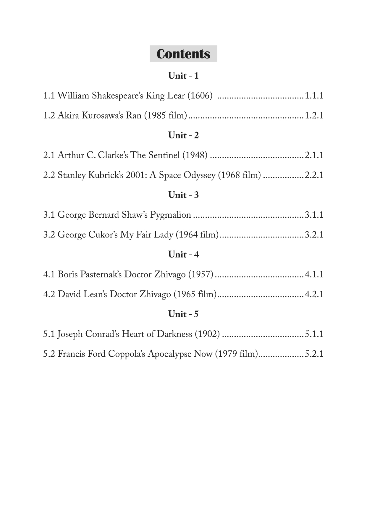 Film and Literature - UG-Sem 4- PU