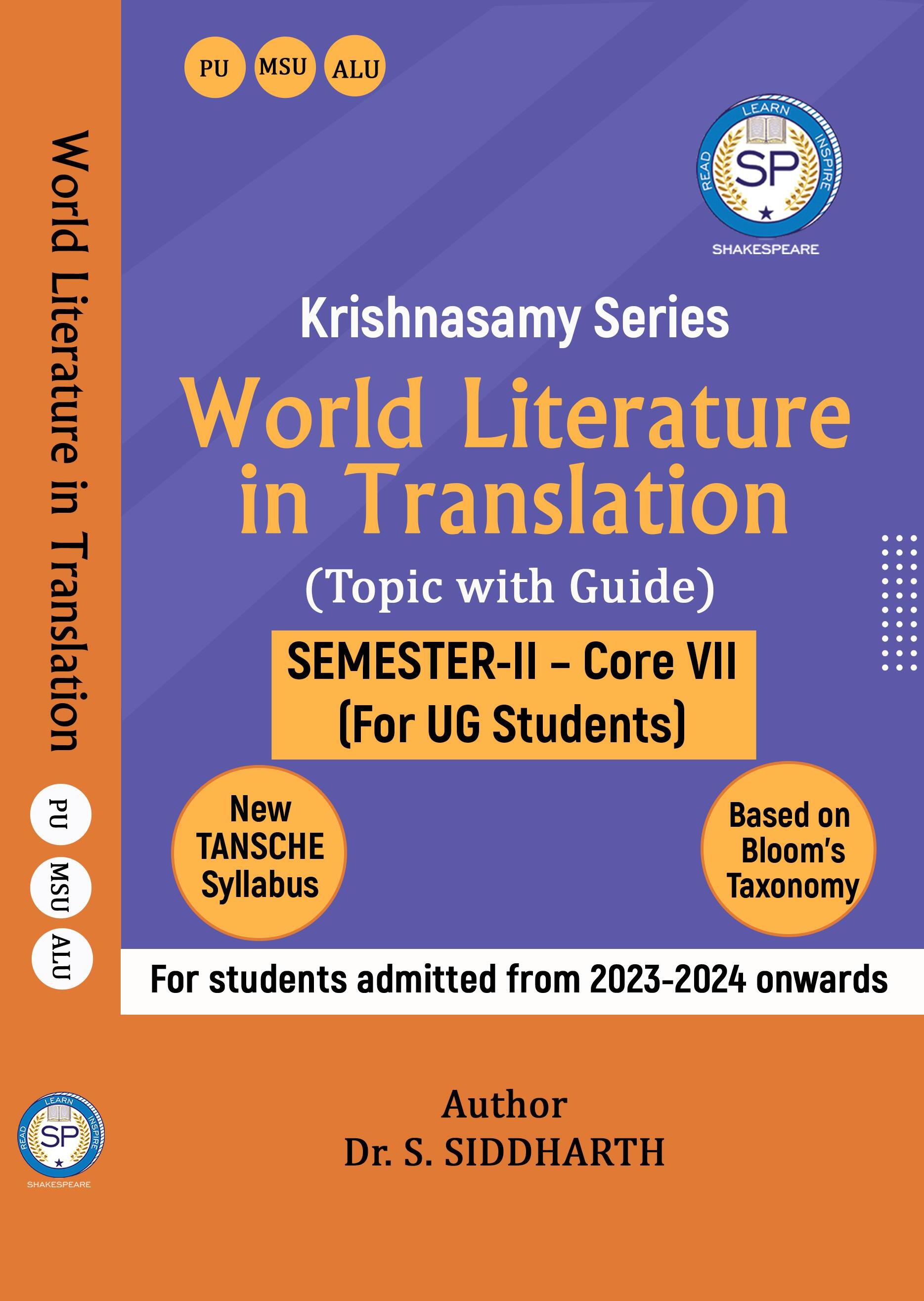 World Literature in Translation - UG Sem 4 - MSU